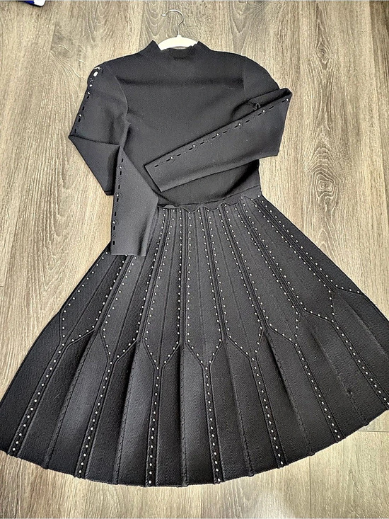 Sandro Dresses & Skirts - Sandro Studded Black Midi Dress Like New